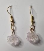 Boucles d'oreilles Fleur Rose, Neuf, Enlèvement ou Envoi, Rose, Or