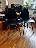Set van twee zwarte eetkamerstoelen, Huis en Inrichting, Stoelen, Ophalen, Gebruikt, Twee, Zwart