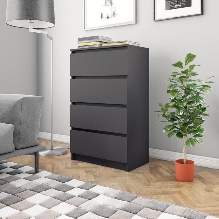 Dressoir 60x35x98,5 cm bewerkt hout grijs, Huis en Inrichting, Zitzakken, Nieuw, Grijs, Verzenden
