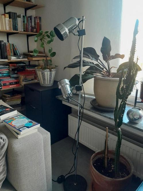 Vintage staande lamp, Huis en Inrichting, Lampen | Vloerlampen, Gebruikt, Hout, Ophalen