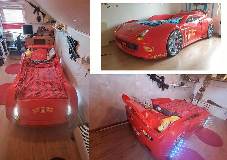 Superbe voiture enfant avec Led & sons, Huis en Inrichting, Slaapkamer | Bedden, Zo goed als nieuw, Eenpersoons, 90 cm, 190 cm of minder