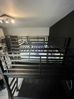 Hoogslaper met bureau, Huis en Inrichting, Slaapkamer | Bedden, Ophalen, Gebruikt, Zwart, Tweepersoons