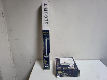 Afzetpaal+Voet Securit RVS met rolband 210cm grijs (Nieuw) beschikbaar voor biedingen
