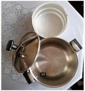 SEB grande cocotte avec passoire 10litres acier inoxydable, Neuf, Inox, Enlèvement, Plaque céramique