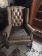 KINDER FAUTEUIL LEDER HANDGEMAAKT IN ENGELAND JAARTAL 1930, Ophalen of Verzenden