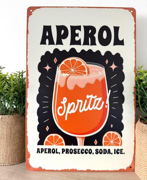 Metalen reclamebord Aperok Spritz, Verzamelen, Merken en Reclamevoorwerpen, Nieuw, Reclamebord, Ophalen of Verzenden