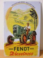 Reclamebord van Fendt Dieselross in reliëf -20x30cm., Collections, Marques & Objets publicitaires, Envoi, Panneau publicitaire