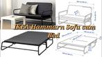 Canapé lit 2 places Ikea Hammarn, Huis en Inrichting, Ophalen, Zo goed als nieuw, Tweepersoons, Grijs