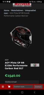 Motorhelm Agv pista gp rr maar small, Motoren, Ophalen of Verzenden, AGV