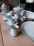 Kronenberg Bavaria servies – wit met blauw randje, compleet, Ophalen