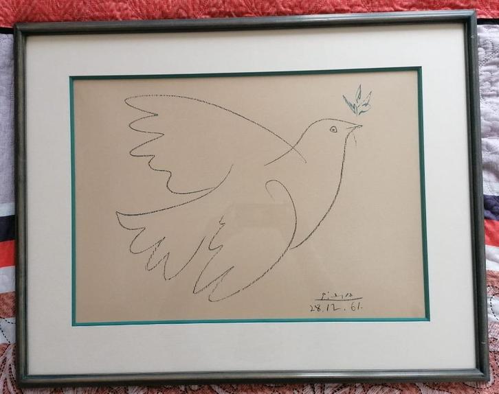 Prachtige lithografie naar Picasso–“Duif van de Vrede”, Antiek en Kunst, Kunst | Litho's en Zeefdrukken, Ophalen of Verzenden