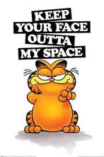 Metalen plaat Garfield - keep your face outta my space retro, Verzamelen, Ophalen of Verzenden, Zo goed als nieuw, Reclamebord