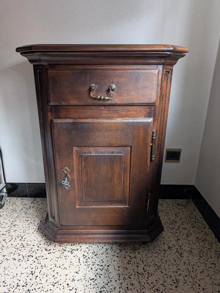 telefoonkastje en televisiekastje in donker eik, Antiek en Kunst, Antiek | Meubels | Kasten, Ophalen