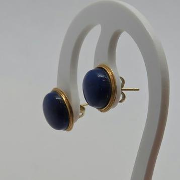 Gouden 14k 585 Lapis Lazuli Oorbellen beschikbaar voor biedingen