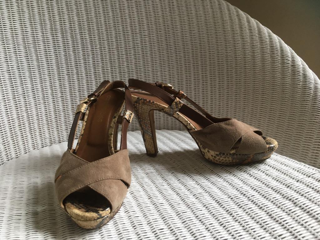 Caroline Biss sandalen beige daim slangenprint 39