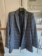 Mantel met ruitdesing en ritsinzet. STATE OF ARTE, Ophalen, Nieuw, Blauw