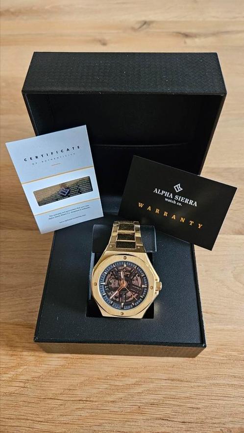 Alpha Sierra Falcon LVD148G -  Automatisch Skeleton., Handtassen en Accessoires, Horloges | Heren, Zo goed als nieuw, Polshorloge