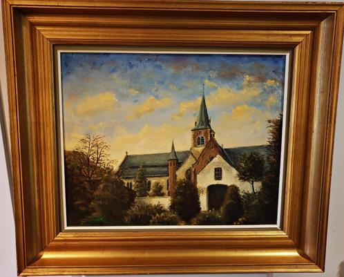 Albert Eeman: 'De kerk van Kerksken', Antiek en Kunst, Kunst | Schilderijen | Klassiek, Ophalen of Verzenden