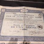 Italiaanse aandelen It.Spoorwegen  intact 1924, Verzamelen, Ophalen