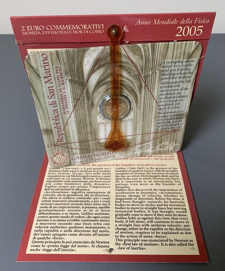 2 euro San Marino 2005 Galileo Galilei, Postzegels en Munten, Munten | Europa | Euromunten, Losse munt, 2 euro, San Marino, Ophalen of Verzenden