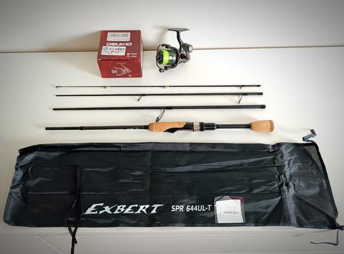 Canne UL - 196 cm - 1/6 gr + moulinet carbon 153gr + nylon, Sports nautiques & Bateaux, Pêche à la ligne | Poissons prédateurs