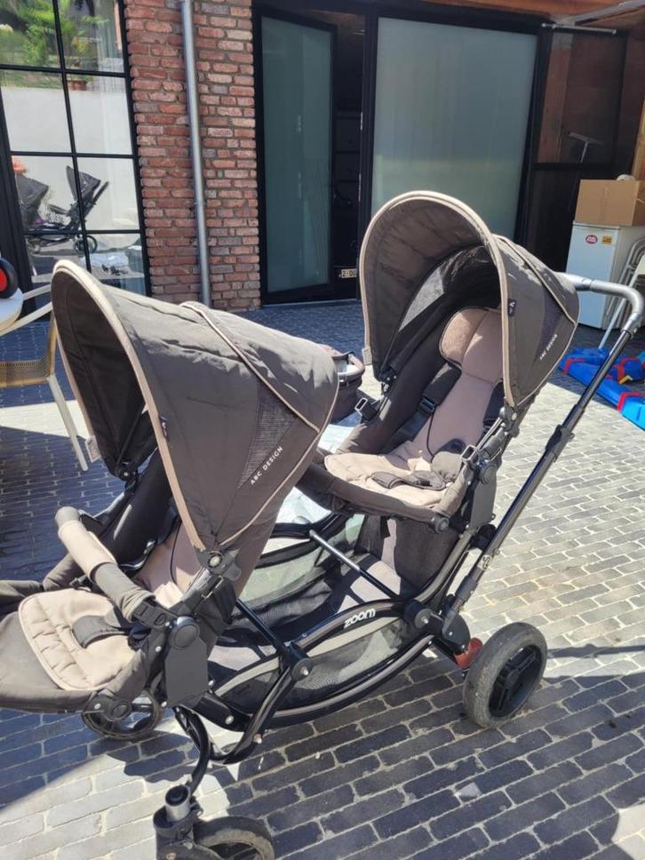Tweelingbuggy / buggy voor 2 kinderen / dubbele buggy, Kinderen en Baby's, Buggy's, Gebruikt, Overige merken, Duomodel, Regenhoes
