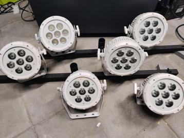 6x LUXIBEL LX114 - LED PAR 7 x 6 W - LED WIT WARM/KOUD beschikbaar voor biedingen