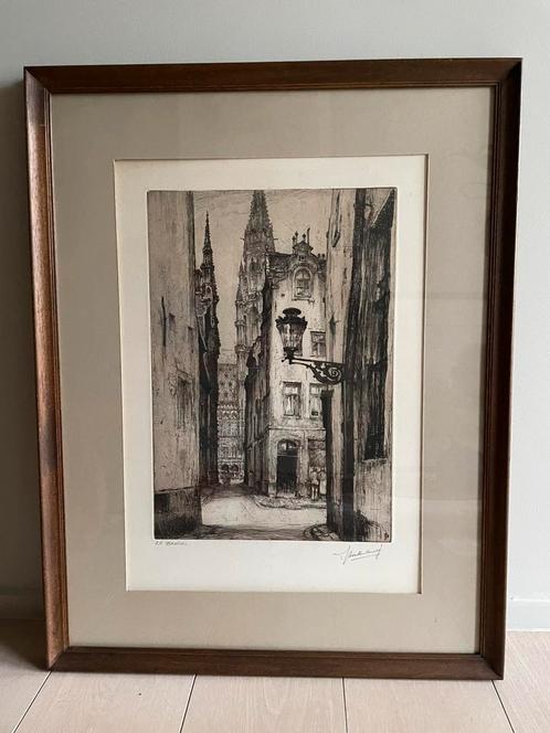 Ets/Brussel/épreuve d’artiste van Jean Batenburg, Antiek en Kunst, Kunst | Etsen en Gravures, Ophalen