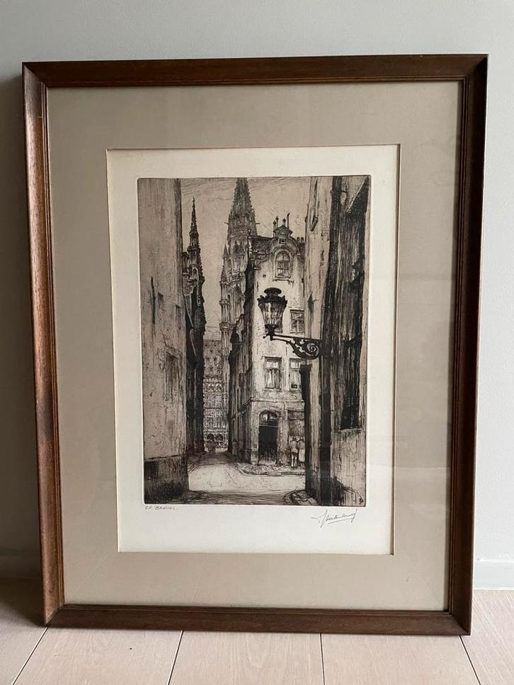 Ets/Brussel/épreuve d’artiste van Jean Batenburg, Antiek en Kunst, Kunst | Etsen en Gravures, Ophalen