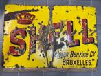 Shell emaille Belgian Benzine CY Bruxelles 1927 Koekelberg, Verzamelen, Ophalen of Verzenden, Gebruikt