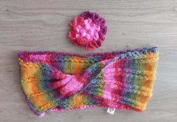 Snood multicolore torsadé tricoté main + broche assortie, Neuf, Taille 38/40 (M), Enlèvement ou Envoi, Sans marque