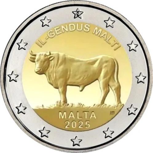 2 € commémorative Malte 2025 "bœuf Maltais", Postzegels en Munten, Munten | Europa | Euromunten, Losse munt, 2 euro, Malta, Ophalen of Verzenden