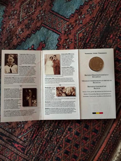 Muntstuk Bronzen Herdenkingsmedaille Boudewijn, Postzegels en Munten, Munten | België, Ophalen of Verzenden