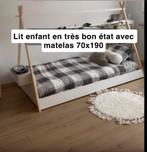 Lit cabane + matelas en tres bon état, Huis en Inrichting, Stoffering | Vloerbedekking, Ophalen, Zo goed als nieuw, Wit