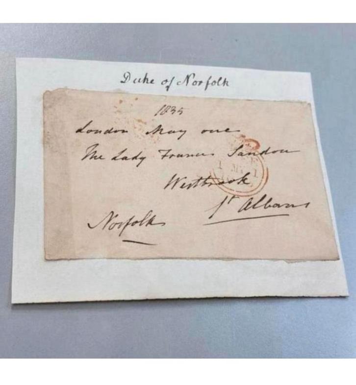 Lettre signée du duc Norfolk datant de 1835, Londres antique, Timbres & Monnaies, Lettres & Enveloppes | Étranger, Lettre, Enlèvement ou Envoi