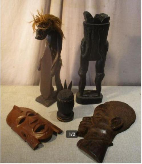 5 beaux objets africains anciens en bois, Antiquités & Art, Art | Art non-occidental, Enlèvement ou Envoi