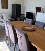 Massieve eiken eettafel + 6 stoelen — €250 (Antwerpen), Huis en Inrichting, Ophalen, Zo goed als nieuw, 4 tot 6 stoelen