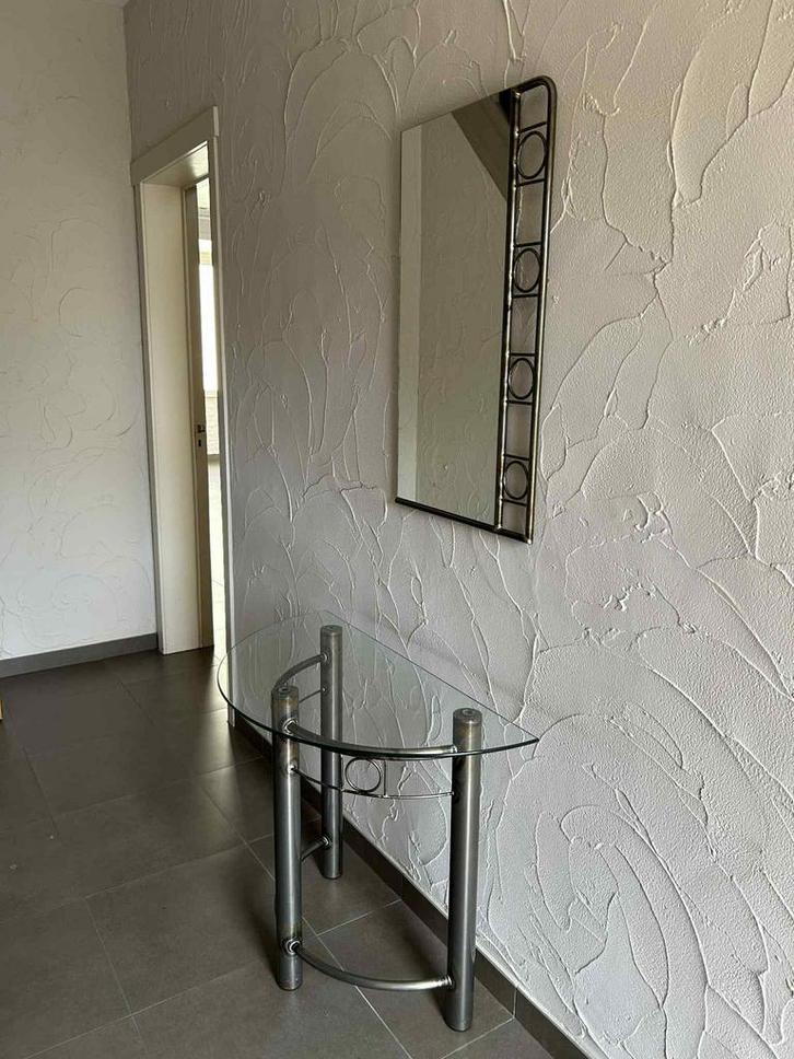 Set van spiegel+kapstok+glazen tafeltje, Huis en Inrichting, Woonaccessoires | Spiegels, Zo goed als nieuw, Ophalen