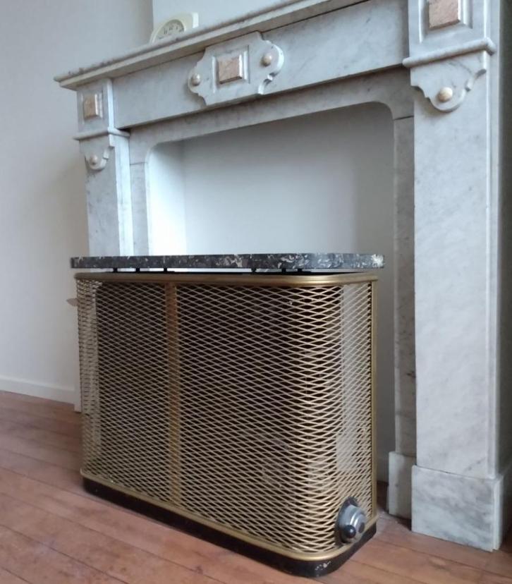 Mooie vintage gaskachel Haller-Meurer-Werke (Hasselt), Huis en Inrichting, Kachels, Gebruikt, Vrijstaand, Gaskachel, Gas, Ophalen