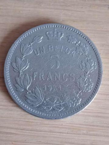 BELGIE 5 Francs / 1 Belga 1931 Frans Positie A beschikbaar voor biedingen