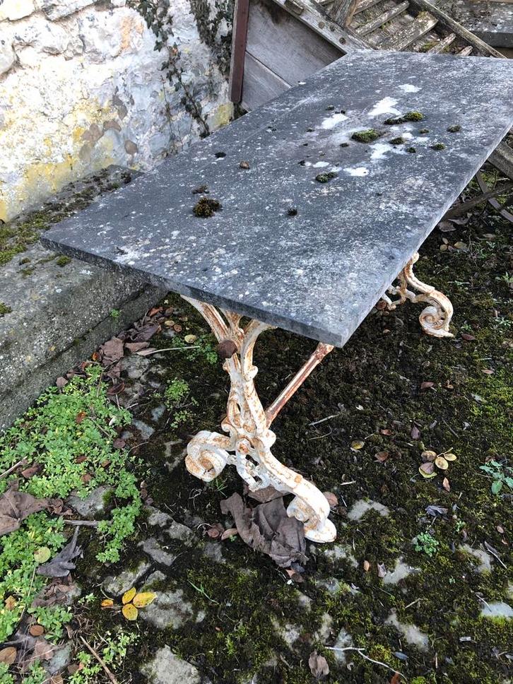 Magnifique ancienne table pieds en fonte, Jardin & Terrasse, Tables de jardin, Utilisé, Rectangulaire, Autres matériaux, Enlèvement