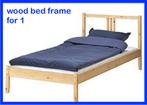 frame + boxspring: Scandinavisch houten bed voor 1 persoon, Huis en Inrichting, Ophalen, Gebruikt, 90 cm, Eenpersoons