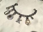 Dyrberg/Kern bedelarmband met kristallen, Handtassen en Accessoires, Armbanden, Verzenden, Zo goed als nieuw, Zilver, Met kristal