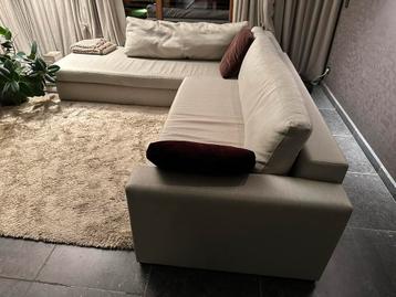 Coin salon en tissu - beige - 3 m sur 2,5 m, Enlèvement, Comme neuf, Tissus