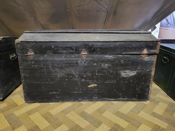 Vintage houten reiskoffers/opbergkisten - 3 stuks  beschikbaar voor biedingen