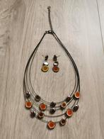 Set ketting met oorbellen, Handtassen en Accessoires, Kettingen, Verstelbaar, Ophalen of Verzenden, Zo goed als nieuw, Steen of Mineraal