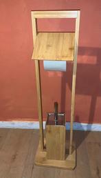 WC rol en borstelhouder (bamboe), Ophalen of Verzenden, Zo goed als nieuw, Beige, Overige typen