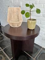 Bijzettafel design Casa Milano massief hout, Huis en Inrichting, Minder dan 55 cm, Gebruikt, Rond, Modern