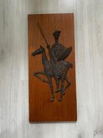 Vintage wandreliëf - Ruiter op paard - 25X57cm, Ophalen