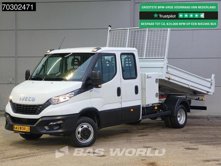 Iveco Daily 35C16 3.0L Kipper met Kist Dubbel Cabine Dubbell, Auto's, Bestelwagens en Lichte vracht, Bedrijf, Te koop, Airconditioning